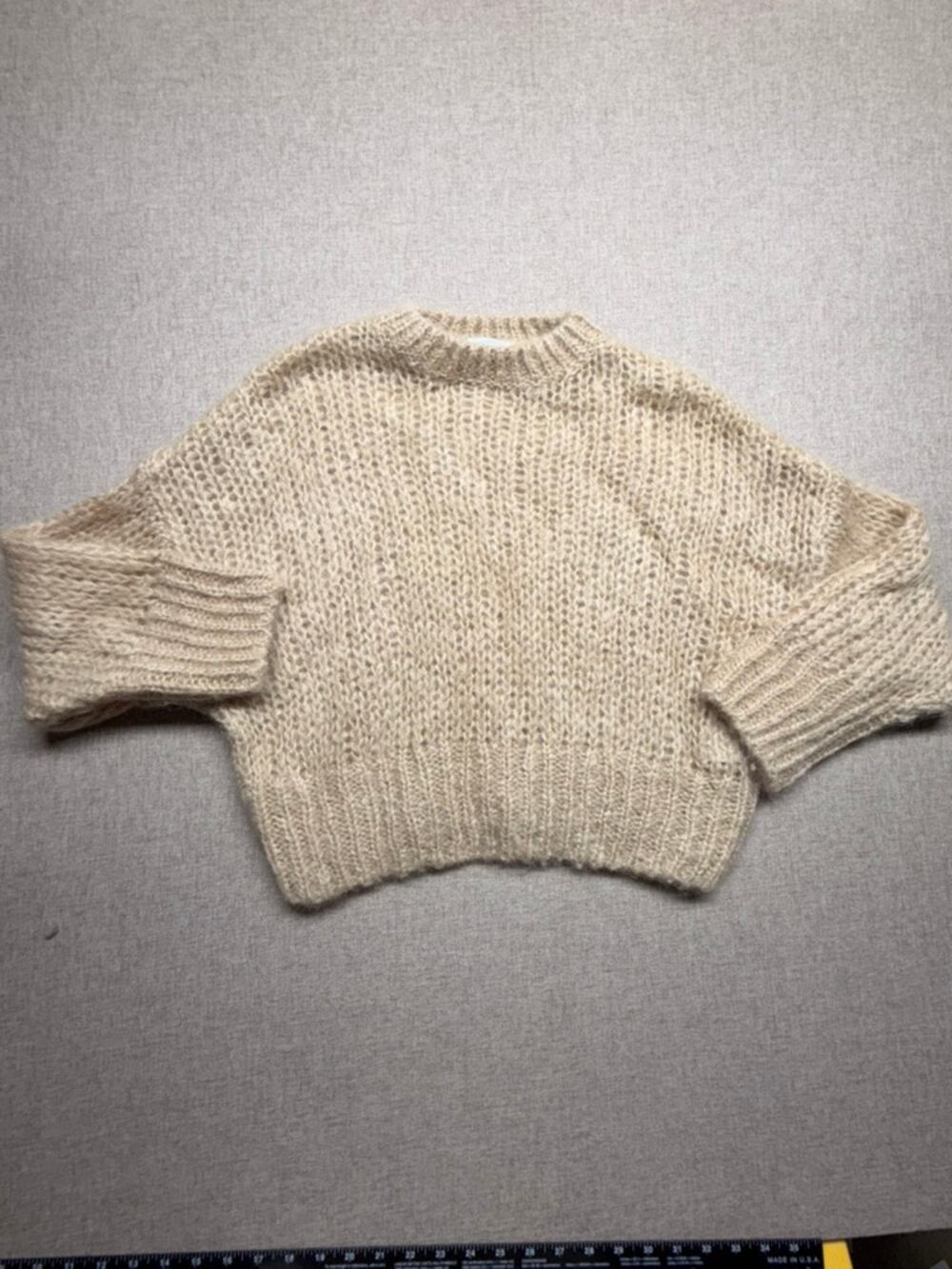 & Other Stories Stockholm Atelier XS Mohair Wool Chunky Oversized Sweater Beige
